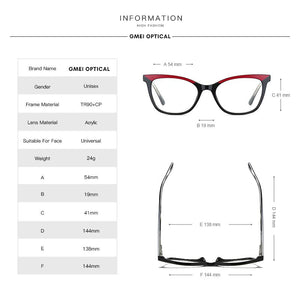 Gmei Optical  Women Glasses Frames Square Female Transparent Clear Myopia Prescription Eyeglasses Frame Oculos 2025