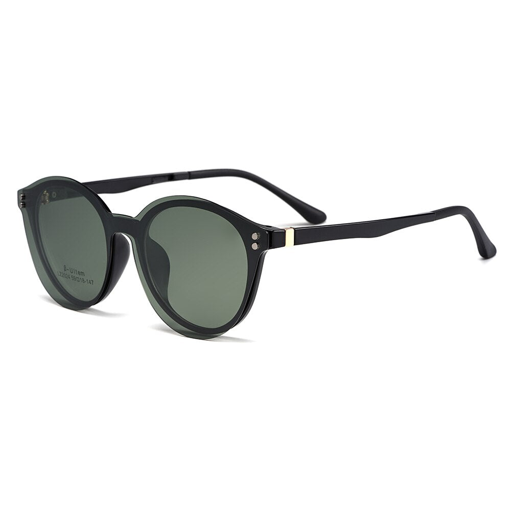 Gmei Optical Women Round Ultralight Ultem Glasses Frame Polarized Clip on Sunglasses Men Optical Eyewear S2024