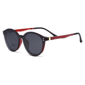 Gmei Optical Women Round Ultralight Ultem Glasses Frame Polarized Clip on Sunglasses Men Optical Eyewear S2024