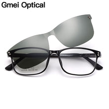 Load image into Gallery viewer, Gmei Optical Women Square Ultralight Ultem Glasses Frame With Polarized Clip on Sunshades Optical Eyewear S2028