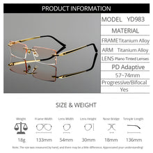 Carica l&#39;immagine nel visualizzatore di Gallery, Gmei Optical Fashionable Frameless Titanium Alloy Glasses Plain Lenses Diamond Cutting Rimless None Diopters Optical Eyeglasses