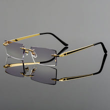 Carica l&#39;immagine nel visualizzatore di Gallery, Gmei Optical Fashionable Frameless Titanium Alloy Glasses Plain Lenses Diamond Cutting Rimless None Diopters Optical Eyeglasses