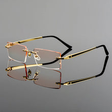 Load image into Gallery viewer, Gmei Optical able Frameless Titanium Alloy Glasses Plain Lenses Diamond Cutting Rimless None Diopters Optical Eyeglasses