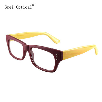 Gmei Optical Fashionable Plastic Square Full Rim Men's Glasses Frames For Prescription Eyeglasses T8090