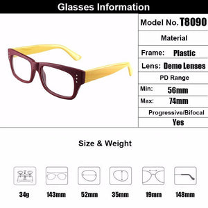 Gmei Optical Fashionable Plastic Square Full Rim Men's Glasses Frames For Prescription Eyeglasses T8090
