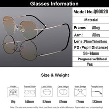 Carica l&#39;immagine nel visualizzatore di Gallery, Gmei Optical Golden Titanium Alloy Rimless Women Glasses Frame Gradient Tinted Plano Lenses Coloured Border Men&#39;s Eyewear Q90020