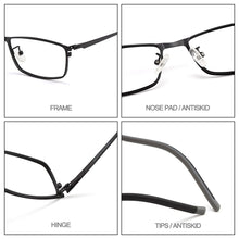 Load image into Gallery viewer, Gmei Optical Men Business Titanium Alloy Square Glasses Frame For Male&#39;s Prescription Spectacles Eyeglasses Frames S6608