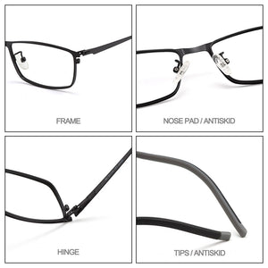 Gmei Optical Men Business Titanium Alloy Square Glasses Frame For Male's Prescription Spectacles Eyeglasses Frames S6608
