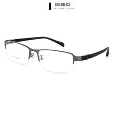 Carica l&#39;immagine nel visualizzatore di Gallery, Gmei Optical Men Large Size Titanium Alloy Glasses Frame For Male Eyewear Flexible Legs IP Electroplating Alloy Spectacles Y7061