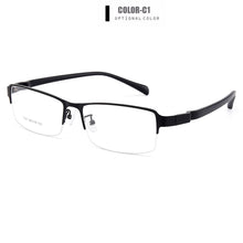 Carica l&#39;immagine nel visualizzatore di Gallery, Gmei Optical Men Large Size Titanium Alloy Glasses Frame For Male Eyewear Flexible Legs IP Electroplating Alloy Spectacles Y7061