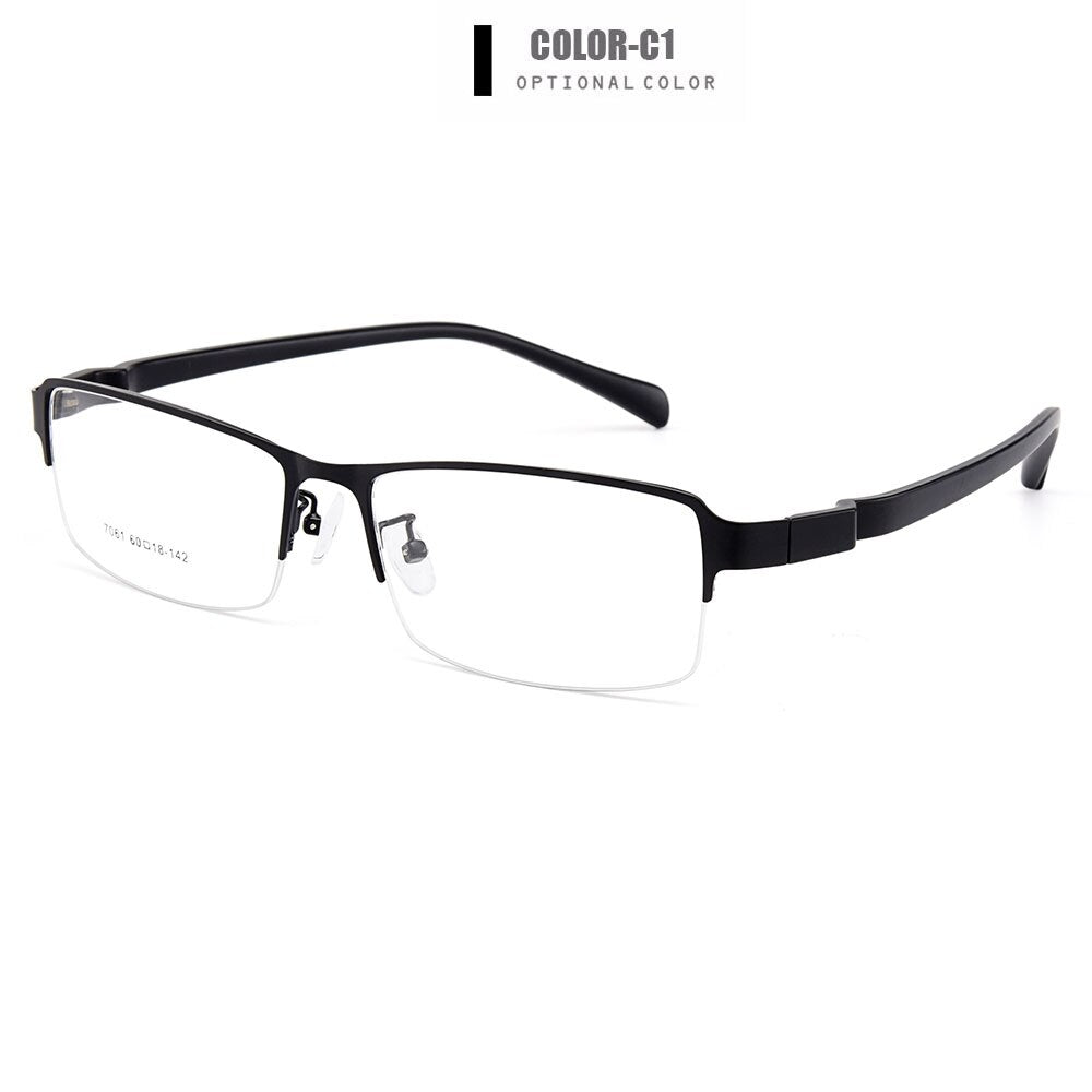 Gmei Optical Men Large Size Titanium Alloy Glasses Frame For Male Eyewear Flexible Legs IP Electroplating Alloy Spectacles Y7061