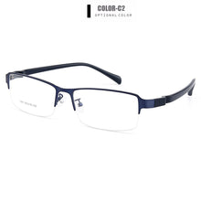 Carica l&#39;immagine nel visualizzatore di Gallery, Gmei Optical Men Large Size Titanium Alloy Glasses Frame For Male Eyewear Flexible Legs IP Electroplating Alloy Spectacles Y7061