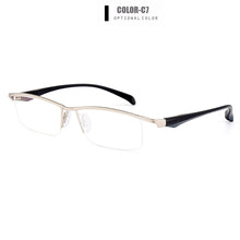 Load image into Gallery viewer, Gmei Optical Men Large Size Titanium Alloy Glasses Frames for Men Eyewear Flexible Legs IP Electroplating Alloy Spectacles Y8011