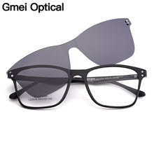 Load image into Gallery viewer, Gmei Optical Men Large Square Ultralight Ultem Glasses Frame Polarized Clip on Sunglasses Women Optical Eyewear S2034