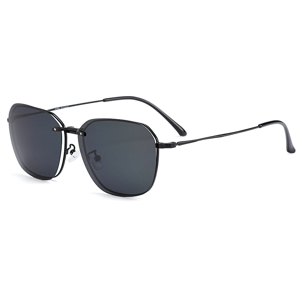 Gmei Optical Men Square Titanium Alloy Glasses Frame Ultralight Polarized Clip on Sunglasses Women Optical Eyewear S9334