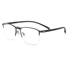 Load image into Gallery viewer, Gmei Optical Men Square Ultralight Titanium Alloy Semi-Rimless Glasses Frame Polarized Clip on Sunglasses S9341