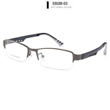 Carica l&#39;immagine nel visualizzatore di Gallery, Gmei Optical Men Titanium Alloy Eyeglasses Frame for Men Eyewear Flexible Temples Legs IP Electroplating Alloy Spectacles Y2387