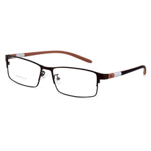 Carica l&#39;immagine nel visualizzatore di Gallery, Gmei Optical Men Titanium Alloy Eyeglasses Frame for Men Eyewear Flexible Temples Legs IP Electroplating Alloy Spectacles Y028