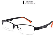 Carica l&#39;immagine nel visualizzatore di Gallery, Gmei Optical Men Titanium Alloy Eyeglasses Frame for Men Eyewear Flexible Temples Legs IP Electroplating Alloy Spectacles Y2387