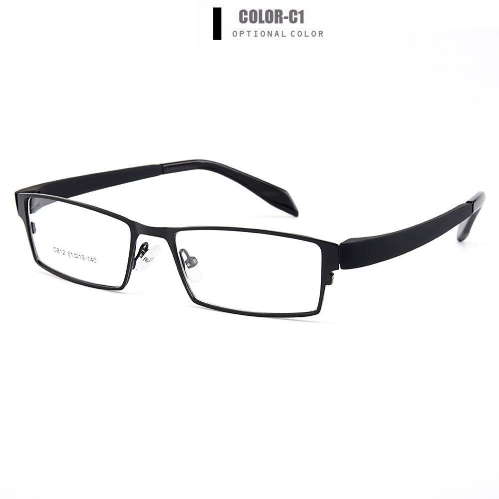 Gmei Optical Men Titanium Alloy Eyeglasses Frame for Men Eyewear Flexible Temples Legs IP Electroplating Alloy Spectacles Y812