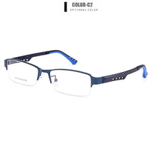 Carica l&#39;immagine nel visualizzatore di Gallery, Gmei Optical Men Titanium Alloy Eyeglasses Frame for Men Eyewear Flexible Temples Legs IP Electroplating Alloy Spectacles Y2387