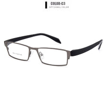 Carica l&#39;immagine nel visualizzatore di Gallery, Gmei Optical Men Titanium Alloy Eyeglasses Frame for Men Eyewear Flexible Temples Legs IP Electroplating Alloy Spectacles Y812