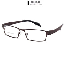 Carica l&#39;immagine nel visualizzatore di Gallery, Gmei Optical Men Titanium Alloy Eyeglasses Frame for Men Eyewear Flexible Temples Legs IP Electroplating Alloy Spectacles Y812