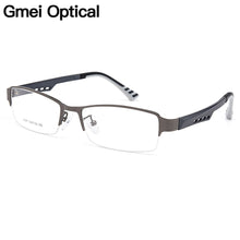 Carica l&#39;immagine nel visualizzatore di Gallery, Gmei Optical Men Titanium Alloy Eyeglasses Frame for Men Eyewear Flexible Temples Legs IP Electroplating Alloy Spectacles Y2387