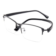 Carica l&#39;immagine nel visualizzatore di Gallery, Gmei Optical Men Titanium Alloy Eyeglasses Frames for Men Eyewear Flexible Temples Legs IP Electroplating Alloy Spectacles Y7017