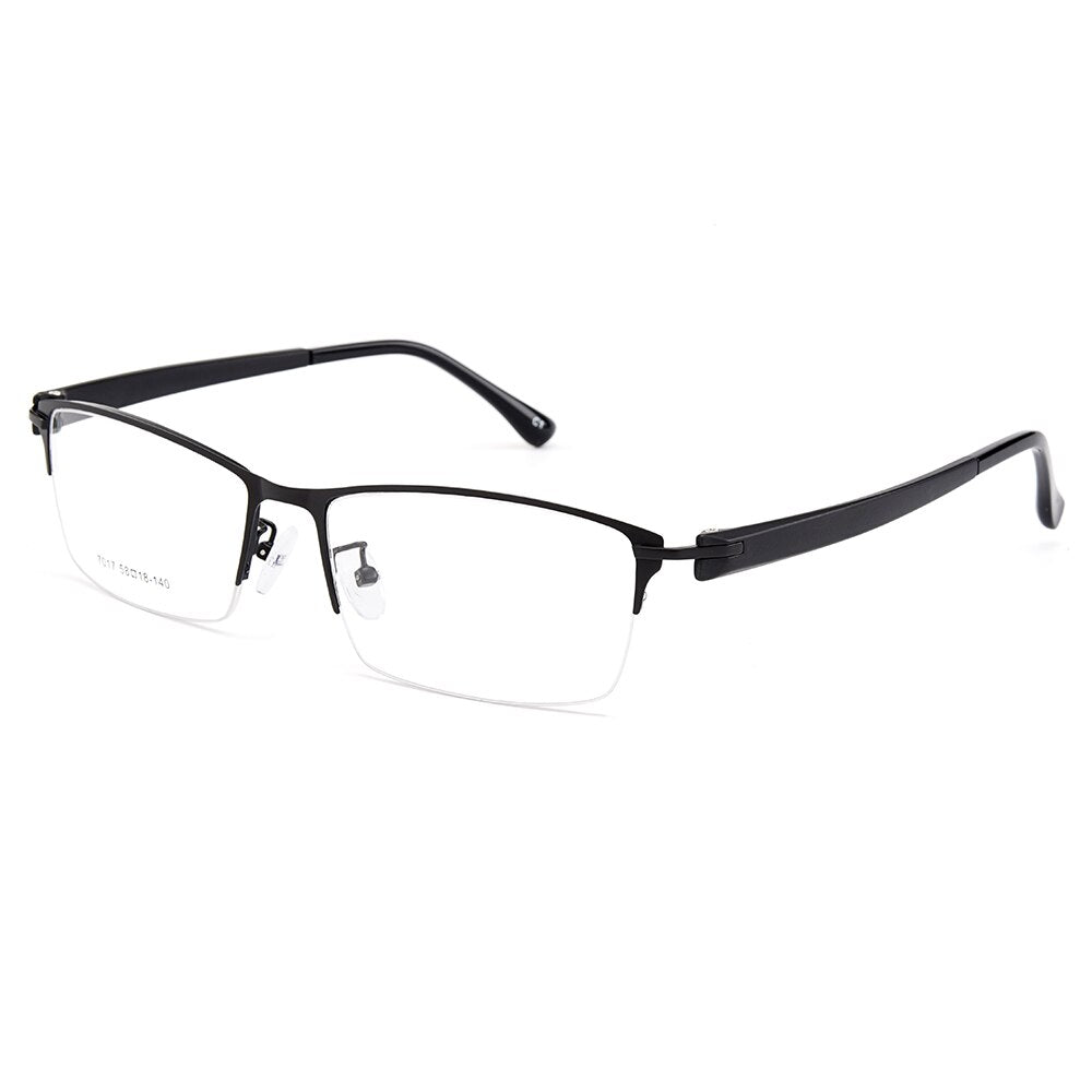 Gmei Optical Men Titanium Alloy Eyeglasses Frames for Men Eyewear Flexible Temples Legs IP Electroplating Alloy Spectacles Y7017