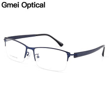 Carica l&#39;immagine nel visualizzatore di Gallery, Gmei Optical Men Titanium Alloy Eyeglasses Frames for Men Eyewear Flexible Temples Legs IP Electroplating Alloy Spectacles Y7017