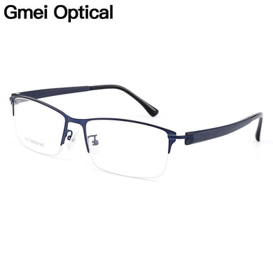 Gmei Optical Men Titanium Alloy Eyeglasses Frames for Men Eyewear Flexible Temples Legs IP Electroplating Alloy Spectacles Y7017