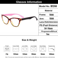 Load image into Gallery viewer, Gmei Optical Urltra-Light TR90 Women&#39;s Cat Eye Style Optical Eyeglasses Frames Plastic Myopia Presbyopia Spectacles M1244