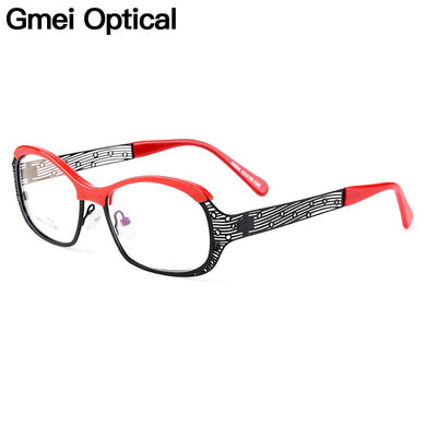Gmei Optical Oval Ultralight TR90 & Alloy Full Rim Women Optical Eyeglasses Frame For Women Myopia Presbyopia Spectacles M054