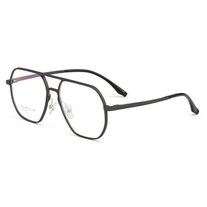 Gmei Optical Pilot Retro Aluminum Magnesium Men Glasses Frame With Spring Hinges Brand Designer Square Spectacles Frames GF9003