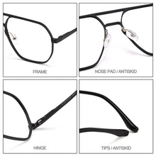 Load image into Gallery viewer, Gmei Optical Pilot Retro Aluminum Magnesium Men Glasses Frame With Spring Hinges Brand Designer Square Spectacles Frames GF9003