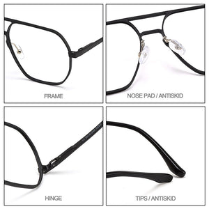 Gmei Optical Pilot Retro Aluminum Magnesium Men Glasses Frame With Spring Hinges Brand Designer Square Spectacles Frames GF9003