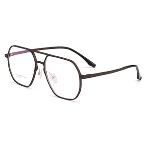 Gmei Optical Pilot Retro Aluminum Magnesium Men Glasses Frame With Spring Hinges Brand Designer Square Spectacles Frames GF9003