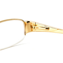 Load image into Gallery viewer, Gmei Optical Rectangular Half-Rim Alloy Women Eyglasses Frame With Design On Temples Women Glasses Frames Optical Eyewear T8039