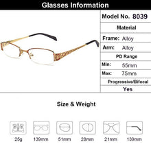 Load image into Gallery viewer, Gmei Optical Rectangular Half-Rim Alloy Women Eyglasses Frame With Design On Temples Women Glasses Frames Optical Eyewear T8039
