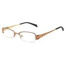 Load image into Gallery viewer, Gmei Optical Rectangular Half-Rim Alloy Women Eyglasses Frame With Design On Temples Women Glasses Frames Optical Eyewear T8039
