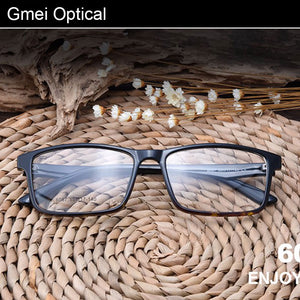 Gmei Optical Rectangular Ultralight TR90 Business Men Glasses Frame Prescription Eyeglasses Frames Women Full Rim Eyewear G6087