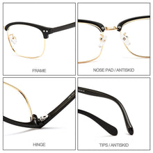 Load image into Gallery viewer, Gmei Optical Retro Classic Plastic Men Glasses Frame Metal Alloy Brand Designer Square Prescription Eyeglasses Frames MD085