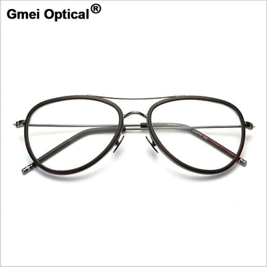 Gmei Optical Retro Decoration Optical Eyeglasses Frames Myopia Metal Alloy Women Men Spectacles Oculos De Grau Eyewear A88011