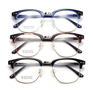 Gmei Optical Retro Men Square Glasses Frame Ultralight Alloy Polarized Clip on Sunglasses Women Optical Eyewear S8476