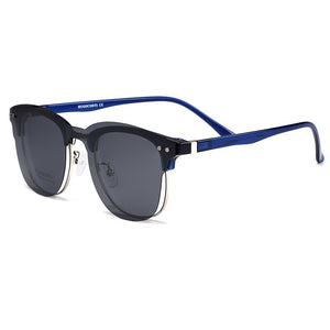 Gmei Optical Retro Men Square Glasses Frame Ultralight Alloy Polarized Clip on Sunglasses Women Optical Eyewear S8476
