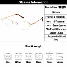 Load image into Gallery viewer, Gmei Optical S8213 Alloy Metal Semi-Rimless Eyeglasses Frame for Women Prescription Optical Eyewear Glasses