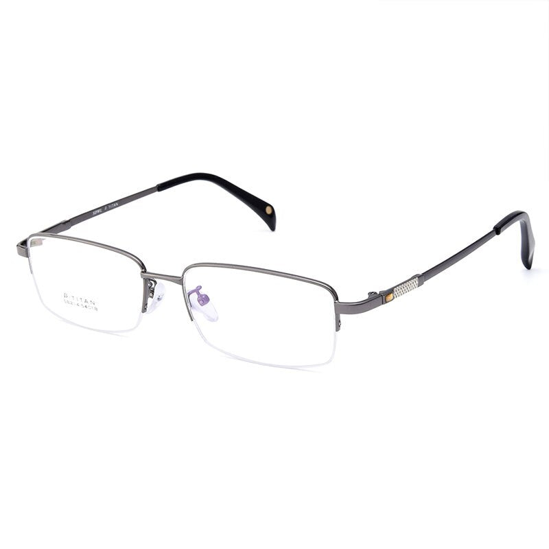 Gmei Optical S8214 Alloy Metal Semi-Rimless Eyeglasses Frame for Men Prescription Optical Eyewear Glasses