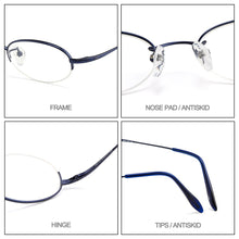 Carica l&#39;immagine nel visualizzatore di Gallery, Gmei Optical Semi Rimless Pure Titanium Women Glasses Frame Small Face Suitable Prescription Spectacles Frames Eyewear W8005