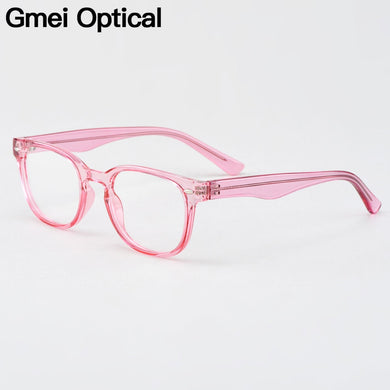 Gmei Optical Stylish Oval Pink Transparent Brand Designer Women Glasses Frames Prescription Eyeglasses Optical Eyewear H8034